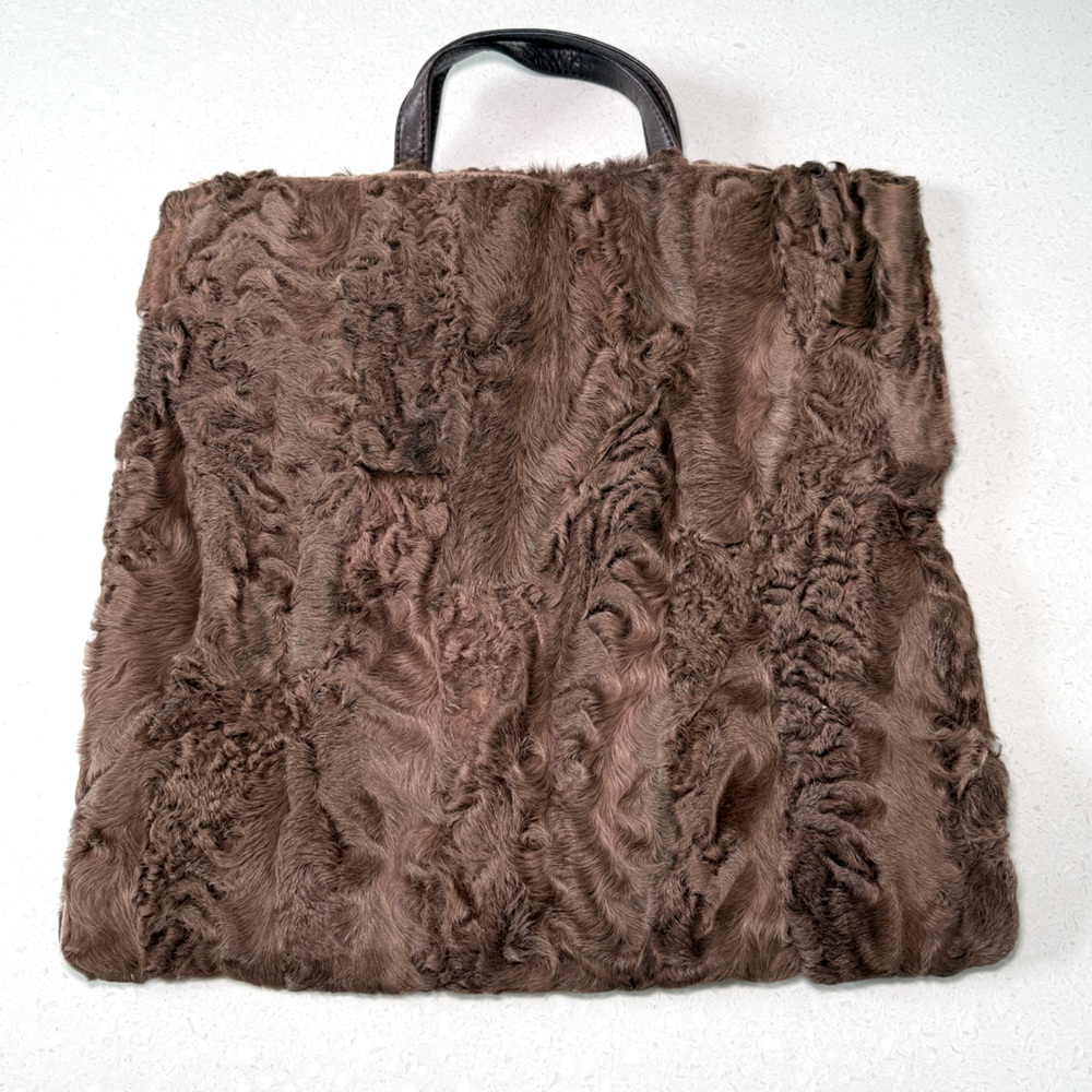 Loewe Karakul Lamb Fur Tote Bag with Lambskin Handles